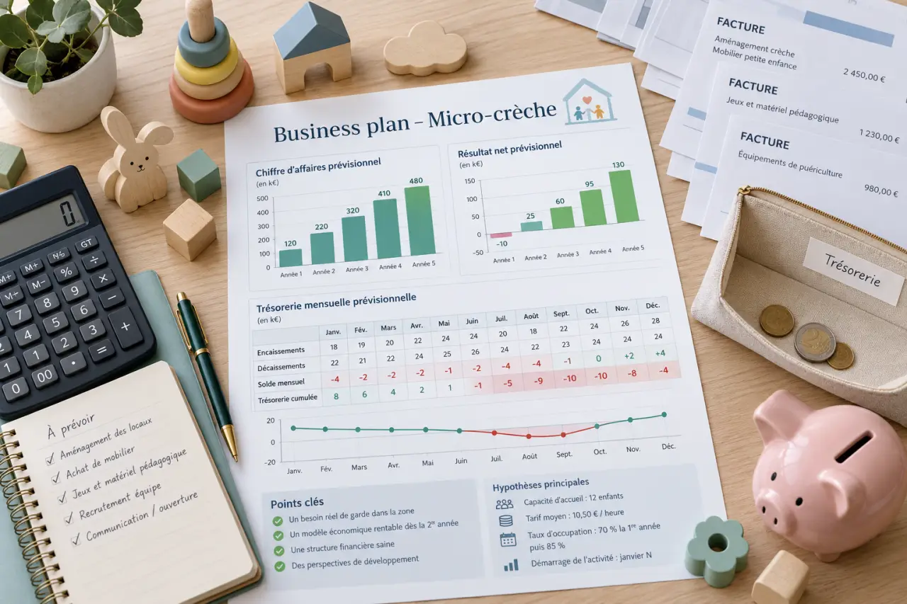 Business plan de micro-crèche : un projet rentable sur le papier peut manquer de trésorerie