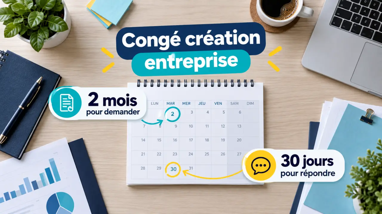 Congé création entreprise : 2 mois pour demander, 30 jours pour répondre