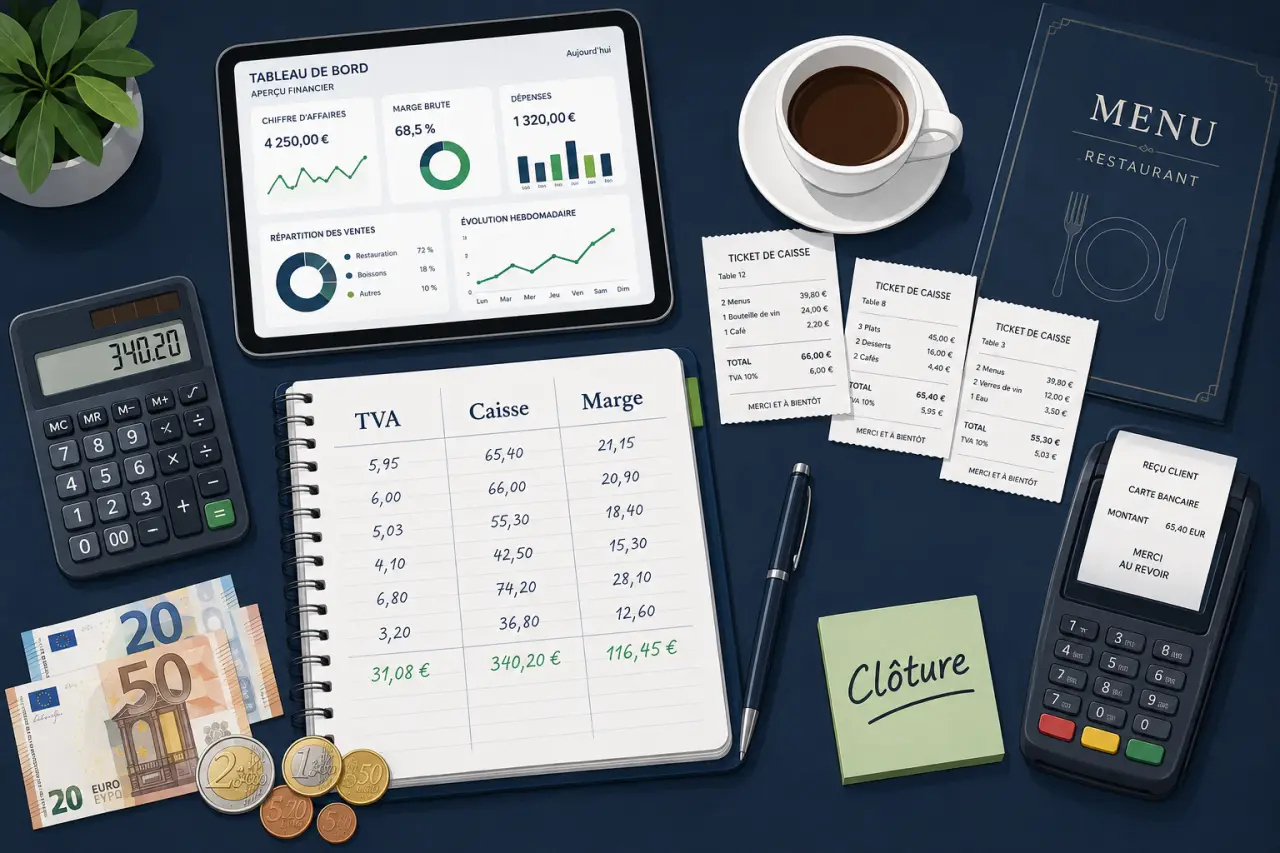 Comptabilité restaurant : TVA, caisse et marge à verrouiller avant la clôture