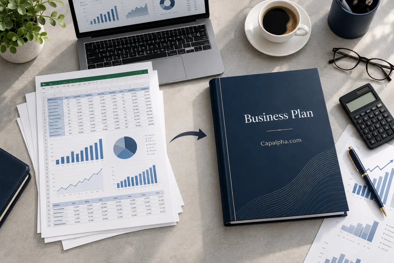 Business plan Capalpha com : passer du fichier Excel à un dossier crédible