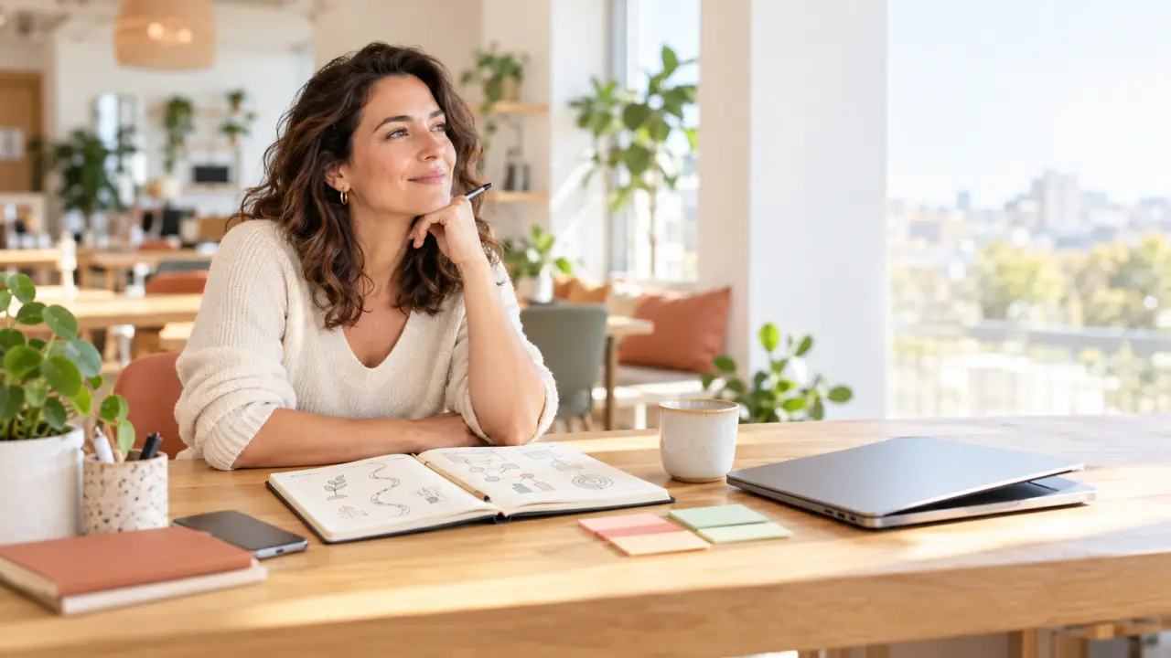 Personne accompagnée dans sa réflexion professionnelle lors d'un bilan de compétences